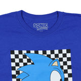 Sonic The Hedgehog T-Shirt Men's Angry Walk Checkerboard Design Tee