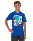 Sonic The Hedgehog T-Shirt Men's Angry Walk Checkerboard Design Tee