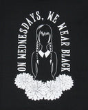 Wednesday Addams Girls' On Wednesday We Wear Black Graphic T-Shirt