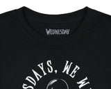 Wednesday Addams Girls' On Wednesday We Wear Black Graphic T-Shirt