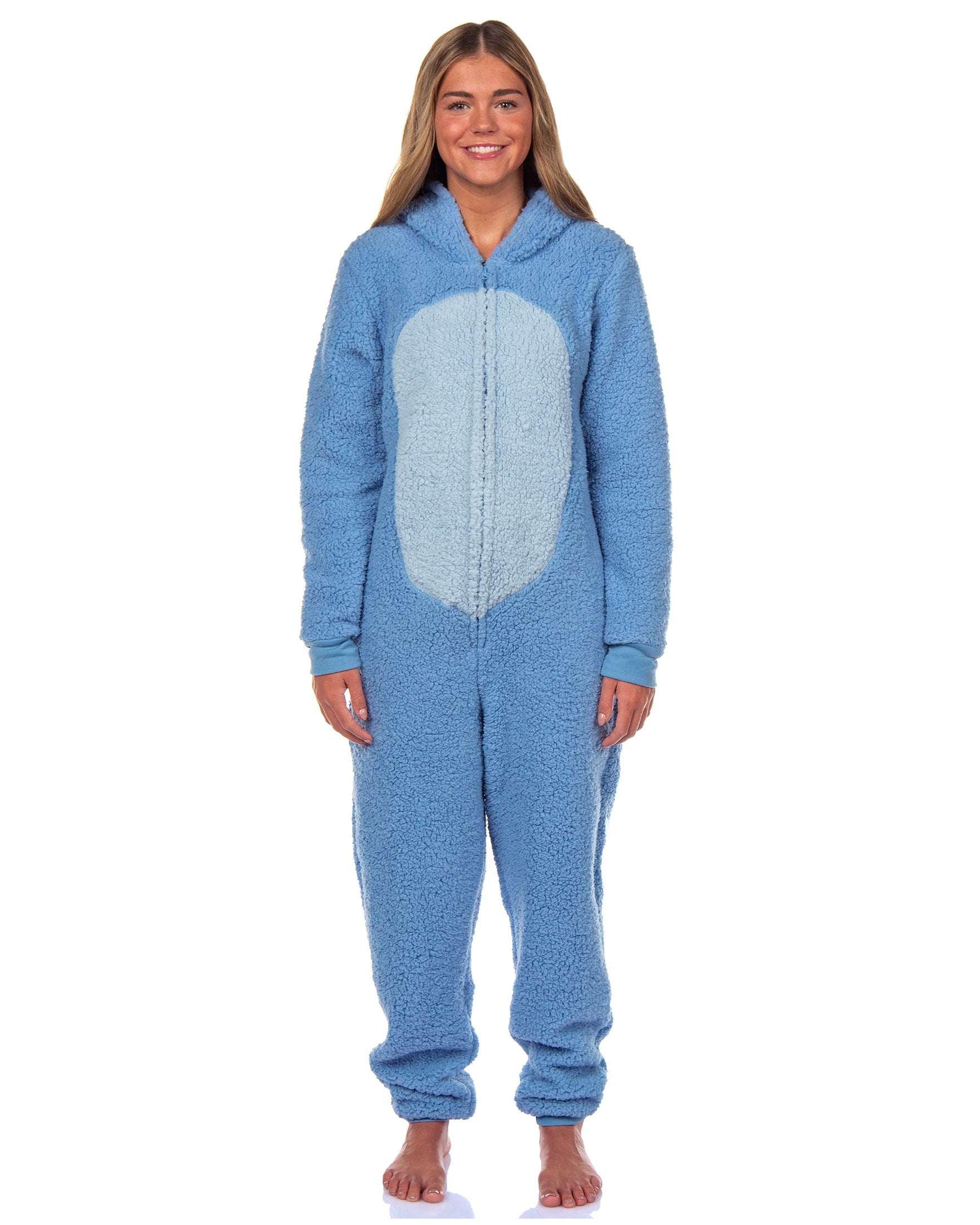 Disney Winnie The Pooh Adult Eeyore Sherpa Cosplay Costume Union Suit Pajama XL Blue