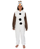 Disney Frozen Olaf Adult Cosplay Costume Plush Pajama One-Piece Union Suit