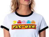 Pac-Man Women's Retro Pacman Video Game 3 Piece Loungewear Pajama Set