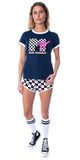 MTV Women's 3 Piece Lounge Wear Pajama Set (Boxer Shorts, Shirt, Socks)