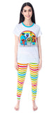 Sesame Street Vintage Character Rainbow Mommy and Me Matching Pajama Set Outfit