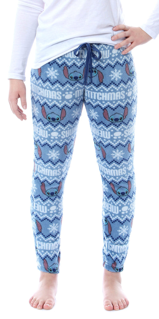 Disney Lilo And Stitch Juniors' Merry Stitchmas Plush Fleece Pajama Pa–  Seven Times Six