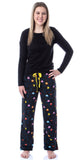 Pacman Women's Super Pac-Man Arcade Game Allover Pattern Plush Pajama Pants