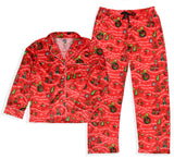 Dr. Seuss The Grinch Christmas Mens' Tossed Print Collar Sleep Pajama Set