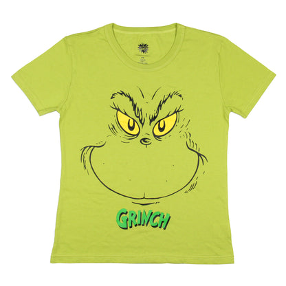 Dr. Seuss GRINCH Women's Grinch Face Adult Pajama Sleep T-Shirt