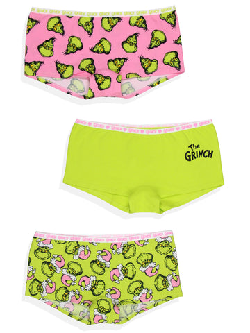 Dr Seuss The Grinch Women's 3-Pack Underwear Panties Boyshorts