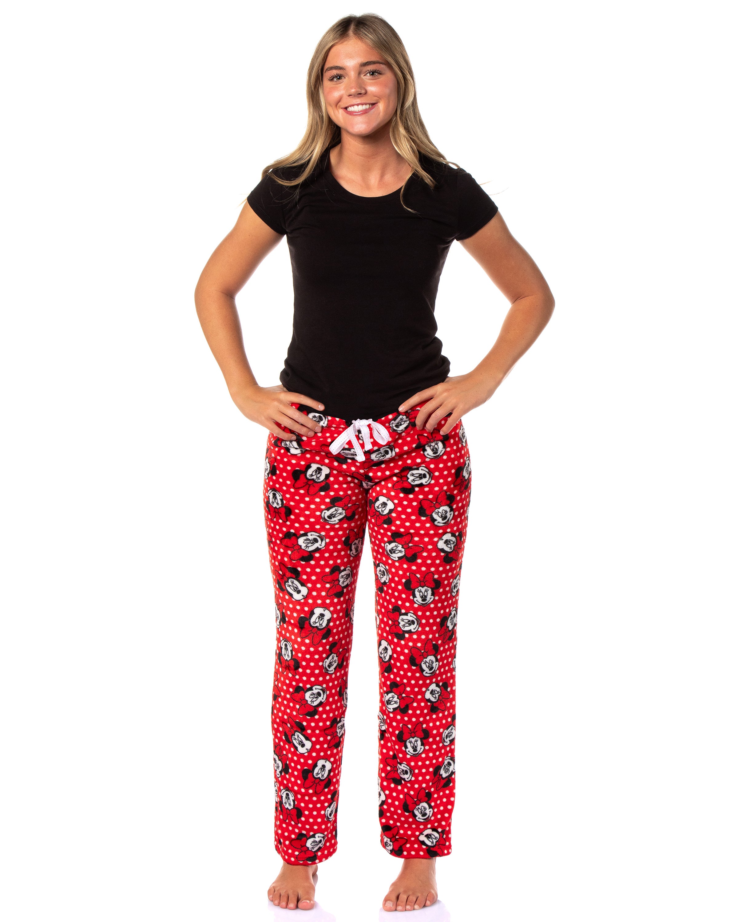 Disney Woman's Minnie Mouse Fleece Pajama Pants Junior's Adjustable Waist