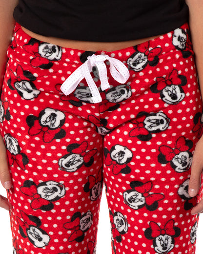 Disney Woman's Minnie Mouse Fleece Pajama Pants Junior's Adjustable Waist