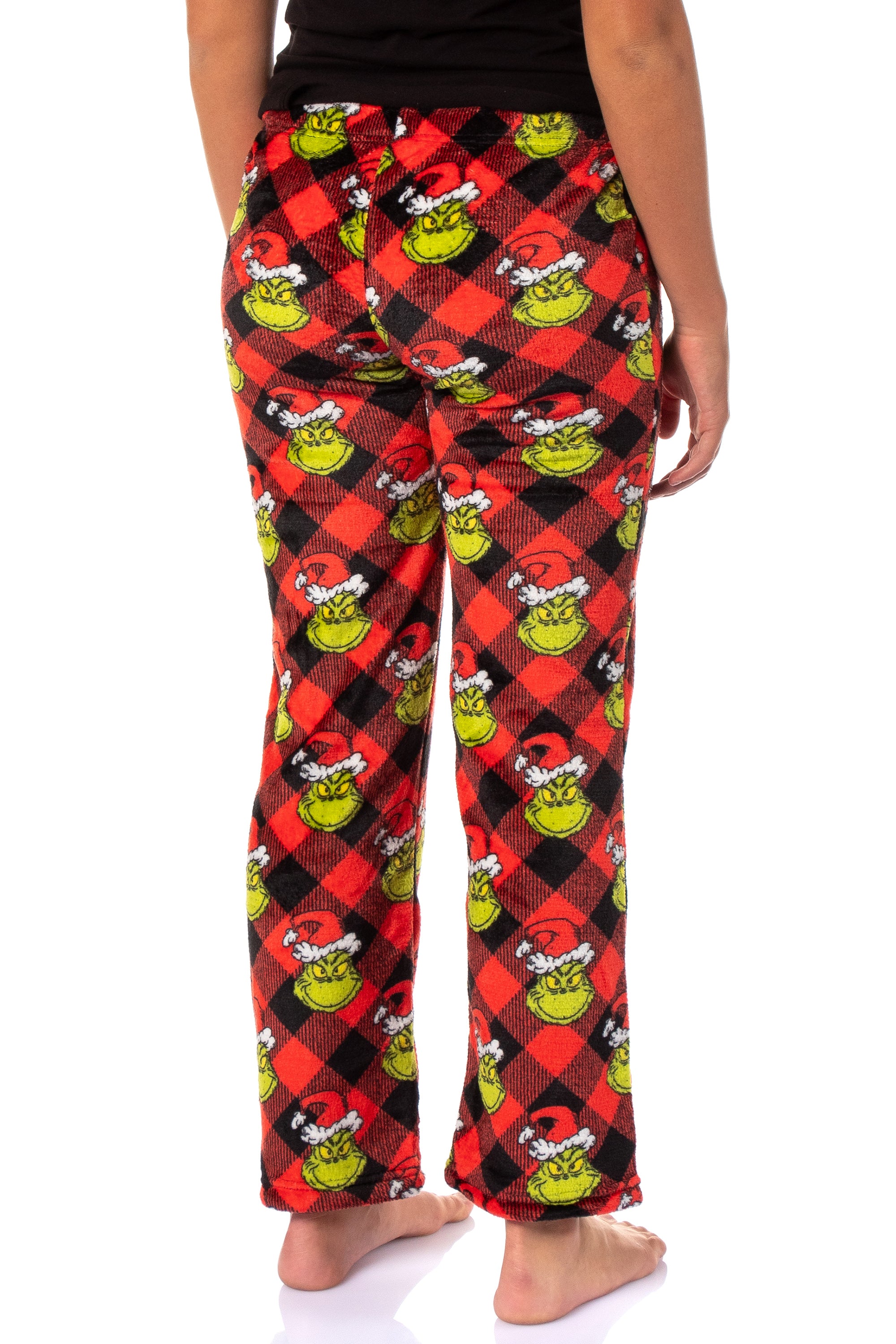 Dr Seuss Woman's The Grinch Fleece Pajama Pants Junior's Adjustable Waist