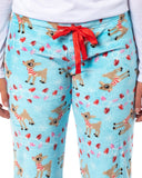 Rudolph Woman's Lights Rudolph Fleece Pajama Pants Juniors Adjustable Waist