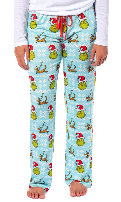 Dr. Seuss The Grinch Women's Ugly Sweater Grinch and Max Lounge Sleep Pant