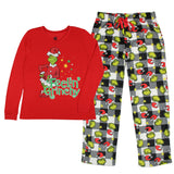 Dr Seuss The Grinch Who Stole Christmas White Buffalo Plaid Matching Family Pajama Set