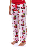 Dr. Seuss The Grinch Pajamas Women's Pink Buffalo Santa Lounge Sleep Pants