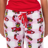 Dr. Seuss The Grinch Pajamas Women's Pink Buffalo Santa Lounge Sleep Pants