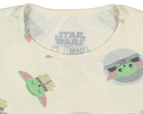 Star Wars Toddler Girls' The Mandalorian Baby Yoda Creme Short Sleeve Dress