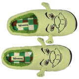 Shrek Men's Embroidered Big Face With 3D Ears Fleece Lined Slippers