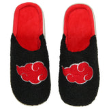 Naruto Akatsuki Chenille Red Cloud Design Non-Slip House Slippers