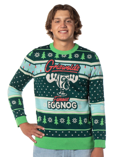 National Lampoon's Christmas Vacation Men's Famous Eggnog Ugly Sweater for Christmas