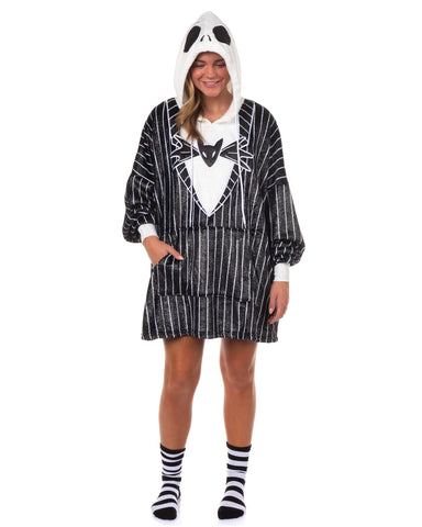 Disney Nightmare Before Christmas Pajamas Women's Hooded Dorm Sleep Shirt