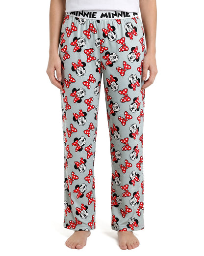 Mickey Mouse Pajamas Women's Minnie Mouse Bows AOP Lounge Pajama Pants