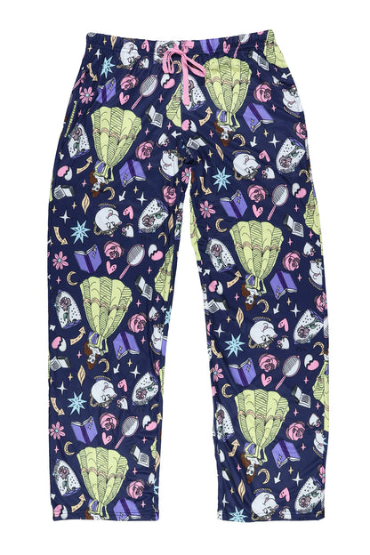 Disney Beauty And The Beast Pjs Womens Belle Mrs. Potts Rose Pajama Pants