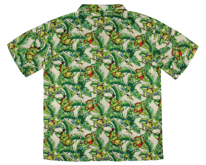 Teenage Mutant Ninja Turtles Men's Hawaiian Foliage Button-Up Woven Shirt