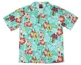 SpongeBob Squarepants Men's Character Floral Button-Up Woven Shirt