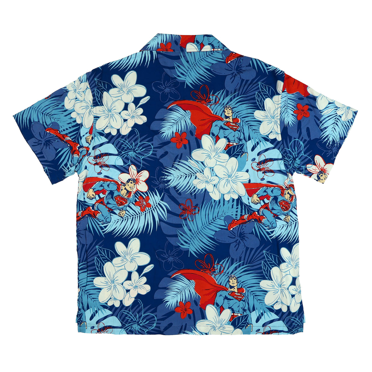 DC Comics Superman Shirt Tropical Floral Hawaiian Men's Button Up Woven Top