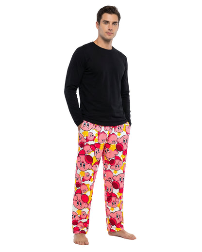 Nintendo Kirby Video Game Men's Allover Character Pattern Pajama Pants