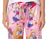 Sailor Moon Women's Allover Character Print Adult Lounge Pajama Pants