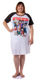 Dragon Ball Z Womens' Goku Gohan Vegeta Group Shot Pajama Sleep Shirt