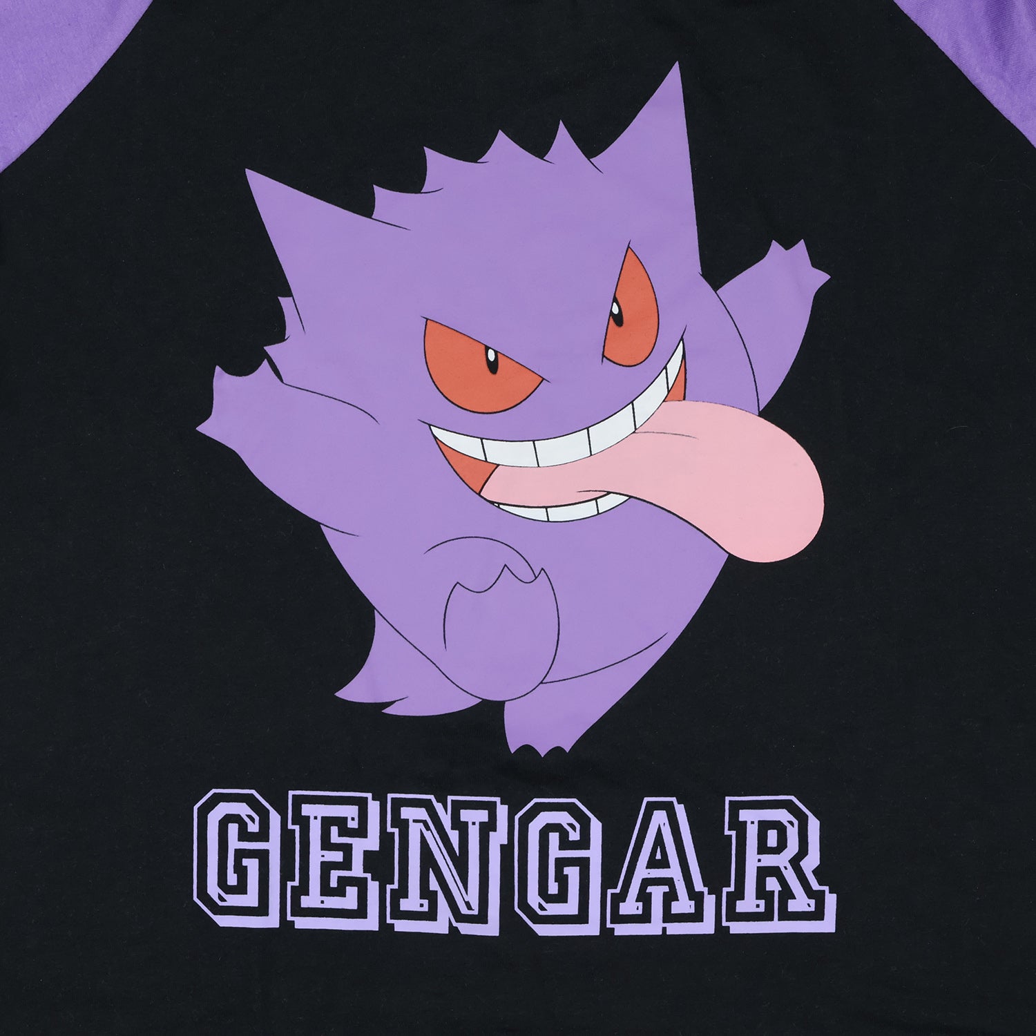 Pokemon Pajama Women's Gengar Varsity Raglan Sleep Shirt V-Neck Nightgown (L)
