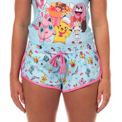 Pokemon Pajamas Women's Pikachu and Jigglypuff Tank and Short Sleep Set