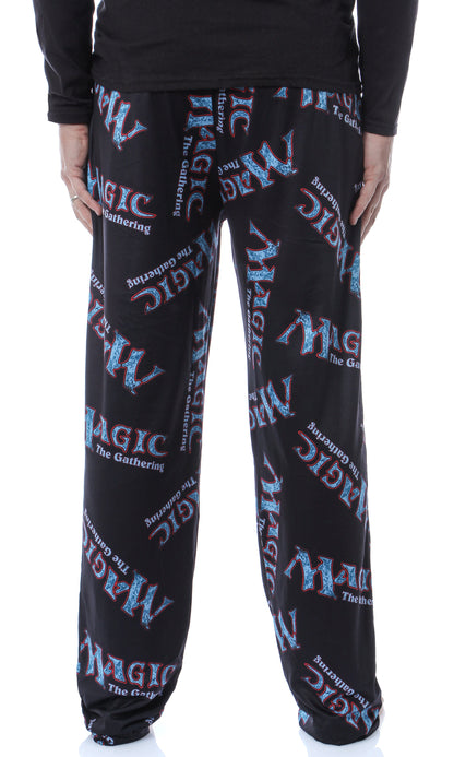 Magic The Gathering Card Game Men's Allover Logo Pajama Pants