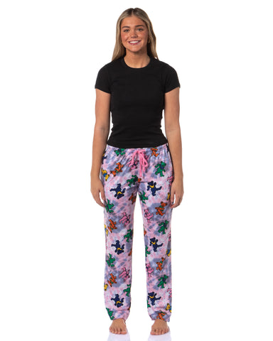 Grateful Dead Women's Dancing Bears Tie-Dye Sleep Pajama Pants Elastic Waist