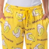 Bananya Women's Bananya Cat and Title All Over Print Lounge Pajama Pants