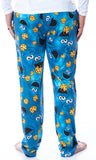 Sesame Street Men's Cookie Monster Face Tie Dye Sleep Lounge Pajama Pants (LG)