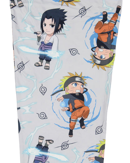 Naruto Shippuden Men's Chibi Characters And Symbols Lounge Pajama Pants