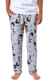 Naruto Shippuden Men's Chibi Characters And Symbols Lounge Pajama Pants