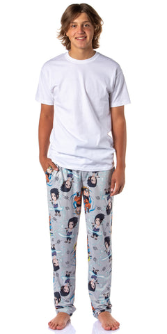 Naruto Shippuden Men's Chibi Characters And Symbols Lounge Pajama Pants