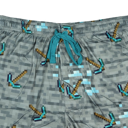 Minecraft Pajama Pants For Men Digging For Diamonds Pickaxe Sleep Bottoms