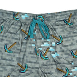 Minecraft Pajama Pants For Men Diamond Pickaxe Soft Sleep Bottoms (X-Large)