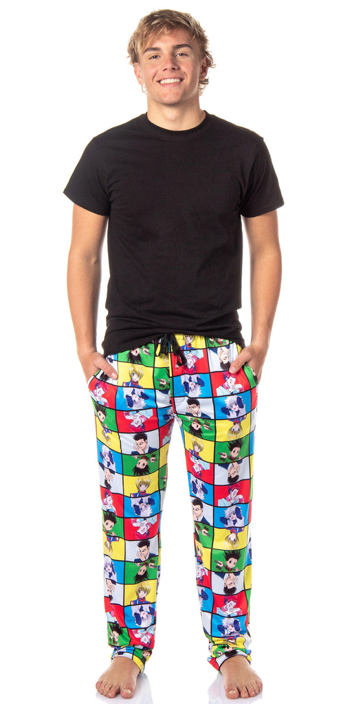 Hunter X Hunter Men's Gon Killua Kurapika Leorio Hisoka Grid Pajama Pa