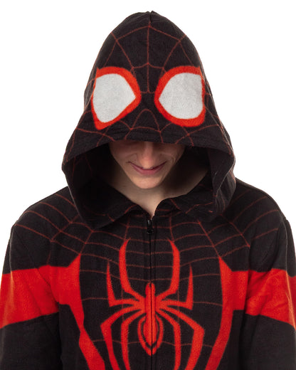 Marvel Spider-Man Union Suit Men's Miles Morales One Piece Lounge Pajamas
