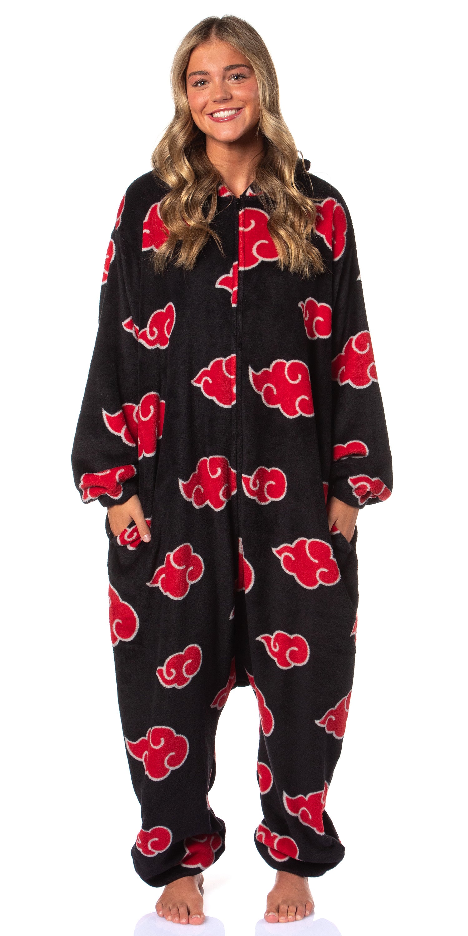 AKATSUKIJAPAN　セット Naruto Shippuden Akatsuki Cloud Adult Kigurumi Costume Pajama