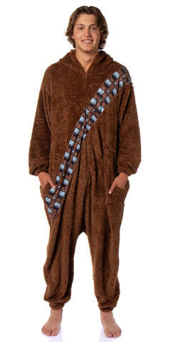 Star Wars Chewbacca Union Suit Hooded Adult One-Piece Costume Pajama